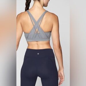 ATHLETA Grey Heather Transcendence Bra Sports